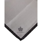 Dolce & Gabbana Gray DG Crown Silk Square Men Foulard Scarf MS7398