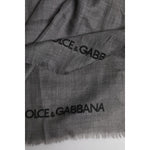 Dolce & Gabbana Gray Logo Print Neck Warmer Wrap Shawl Scarf MS7457