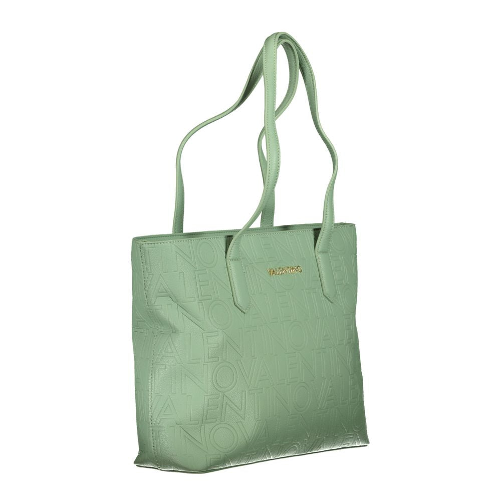 Mario Valentino Green Polyethylene Handbag with 2 handles, internal pockets, contrasting details, zip closure, and logo embossed.