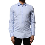 Dolce & Gabbana Light Blue Cotton Long Sleeves Dress Shirt TSH906775-37