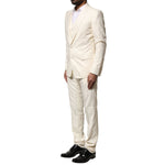 Dolce & Gabbana Ivory Wool 3 Piece Single Breasted Suit KOS1894-44