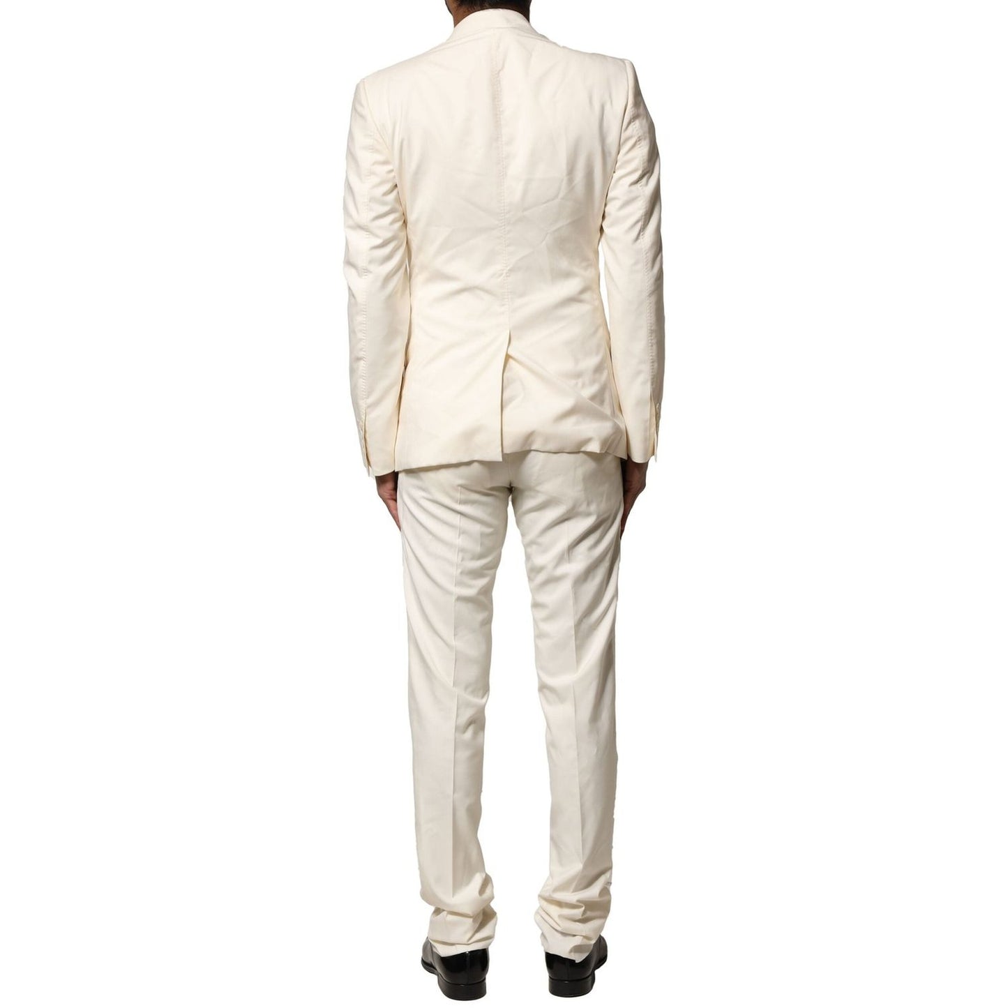 Dolce & Gabbana Ivory Wool 3 Piece Single Breasted Suit KOS1894-44