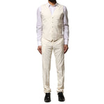 Dolce & Gabbana Ivory Wool 3 Piece Single Breasted Suit KOS1894-44