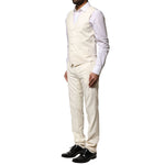 Dolce & Gabbana Ivory Wool 3 Piece Single Breasted Suit KOS1894-44