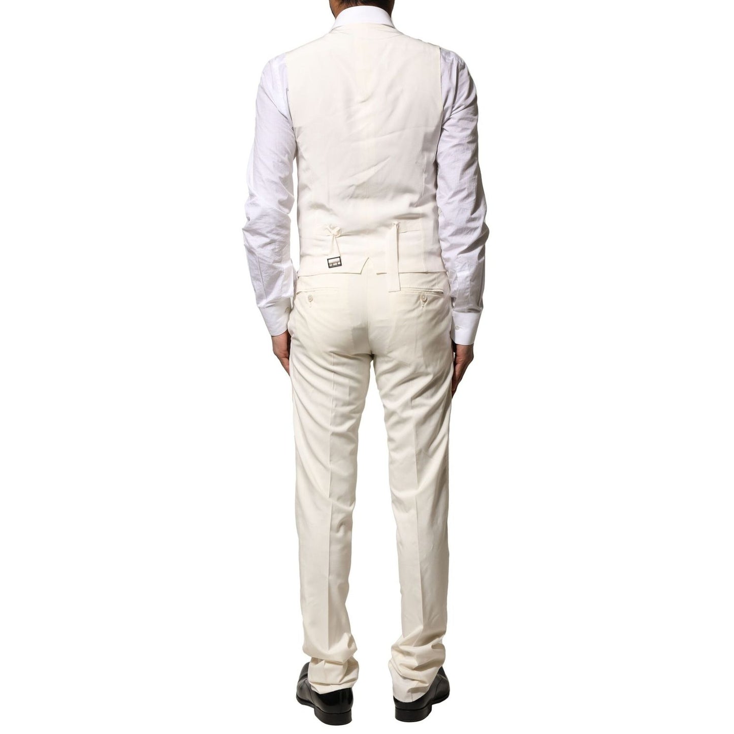 Dolce & Gabbana Ivory Wool 3 Piece Single Breasted Suit KOS1894-44