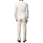 Dolce & Gabbana Ivory Wool 3 Piece Single Breasted Suit KOS1894-44