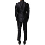 Dolce & Gabbana Black Jacquard 3 Piece Single Breasted Suit