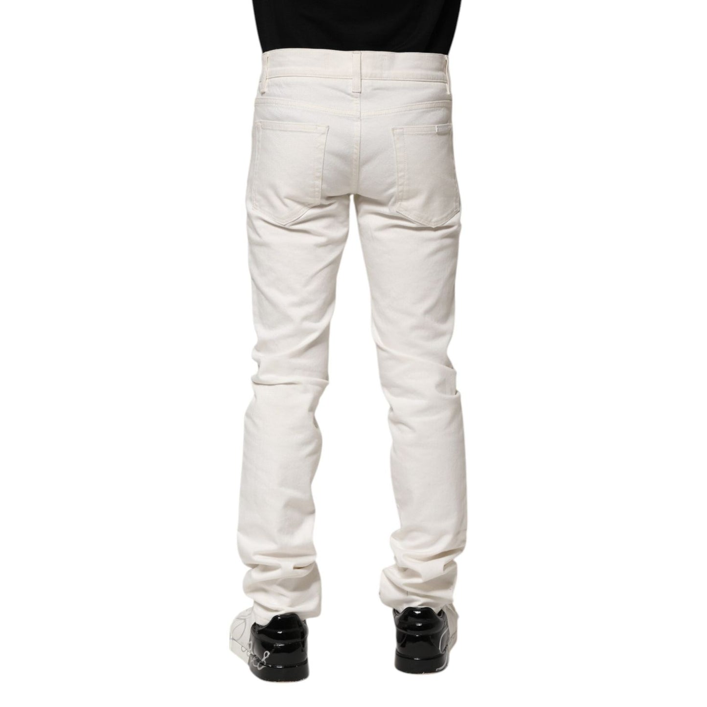 Dolce & Gabbana White Cotton Skinny Men Denim Jeans PAN75192-44
