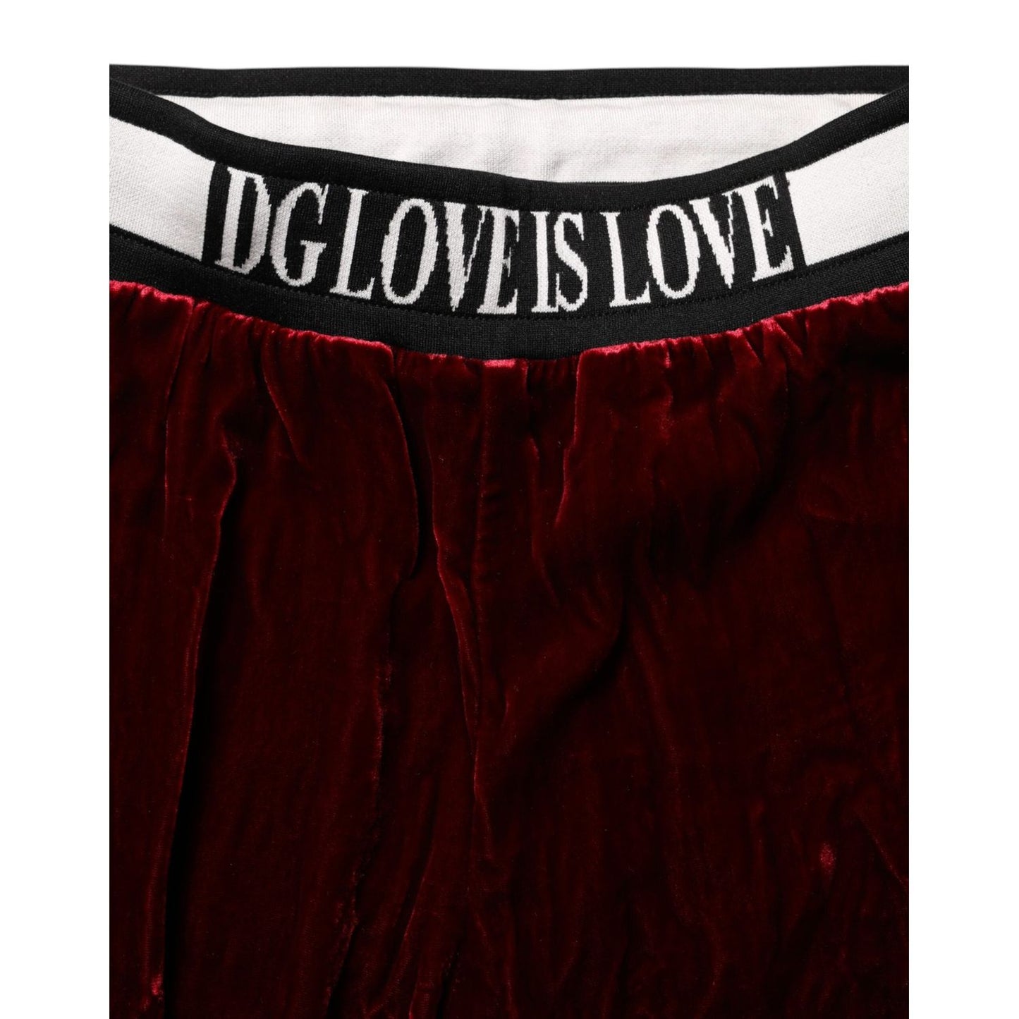 Dolce & Gabbana Red Viscose DG Logo Mid Waist Pants PAN74778-38