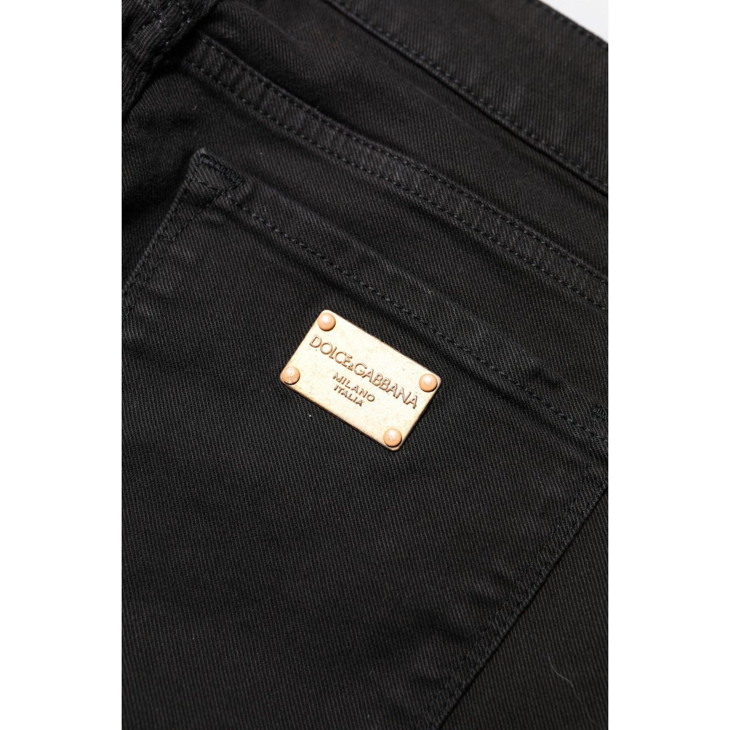 Dolce & Gabbana Black Cotton Skinny Mid Waisted Denim Jeans PAN76295-38