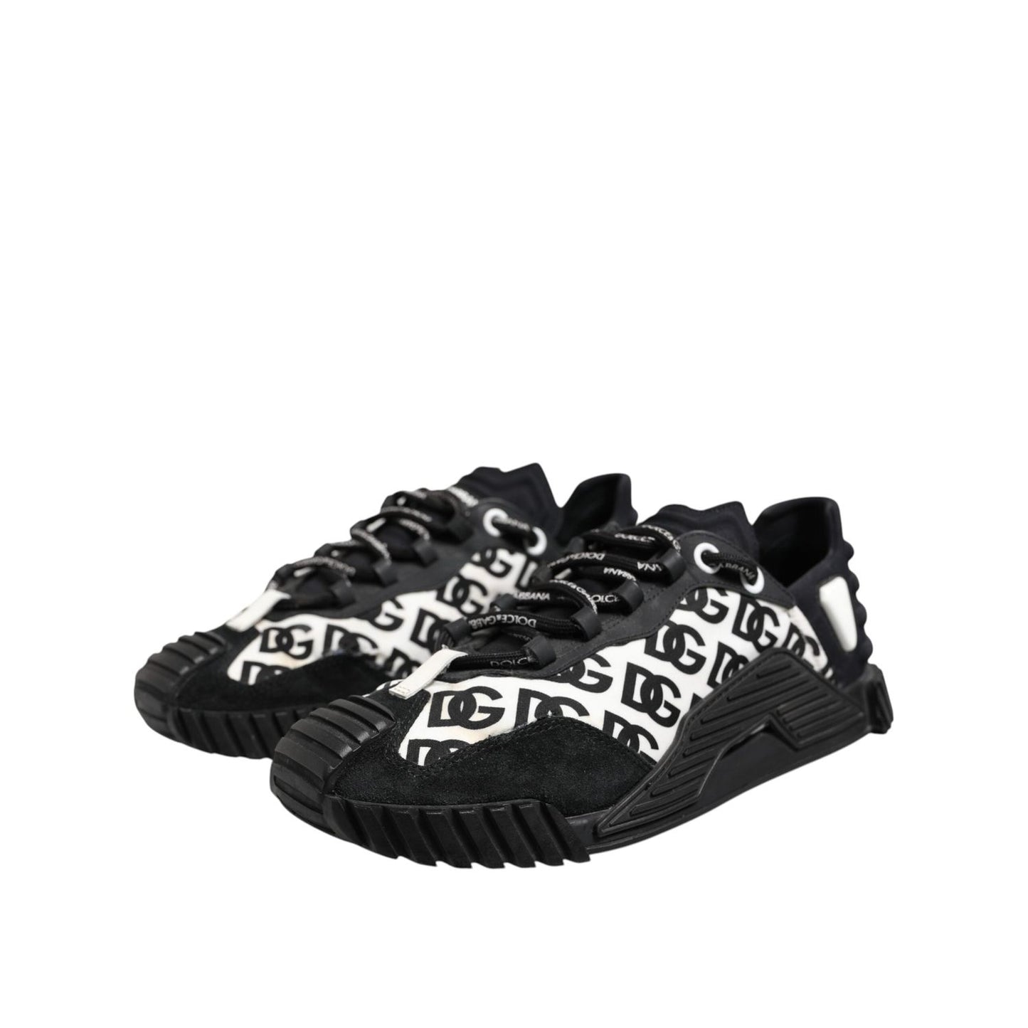 Dolce & Gabbana Black Logo Lace Up Low Top NS1 Sneakers Shoes MV7541-42