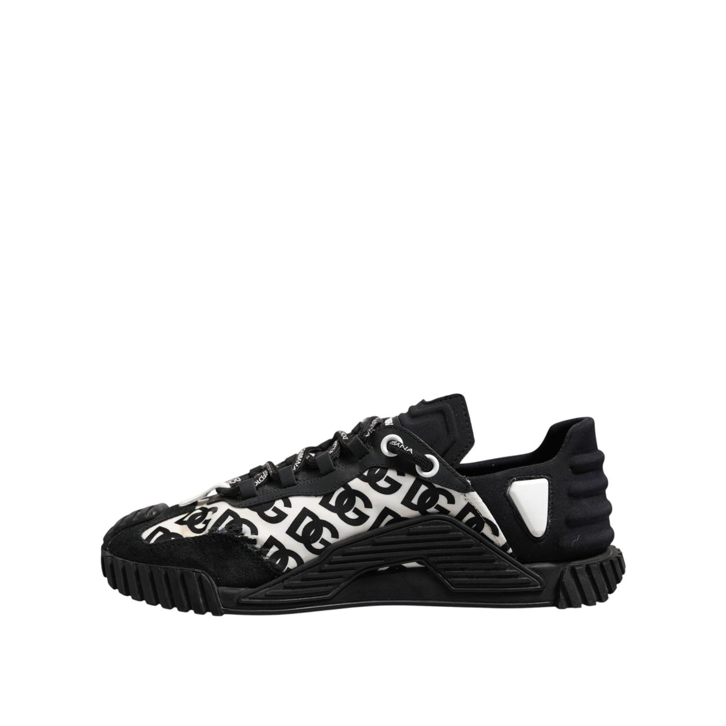 Dolce & Gabbana Black Logo Lace Up Low Top NS1 Sneakers Shoes MV7541-42
