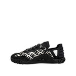 Dolce & Gabbana Black Logo Lace Up Low Top NS1 Sneakers Shoes MV7541-42