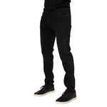 Dolce & Gabbana Black Cotton Logo Plaque Denim Jeans