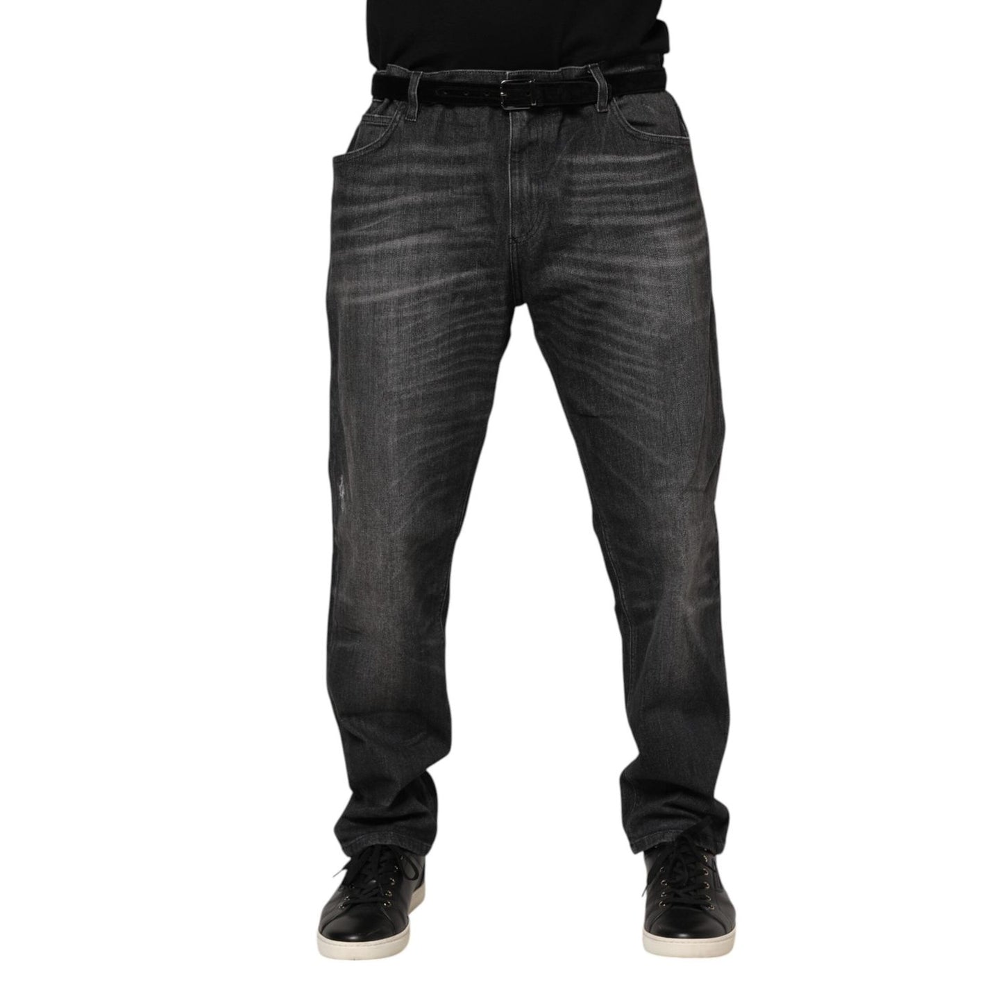 Dolce & Gabbana Gray Washed Cotton Loose Denim Jeans PAN76348-54