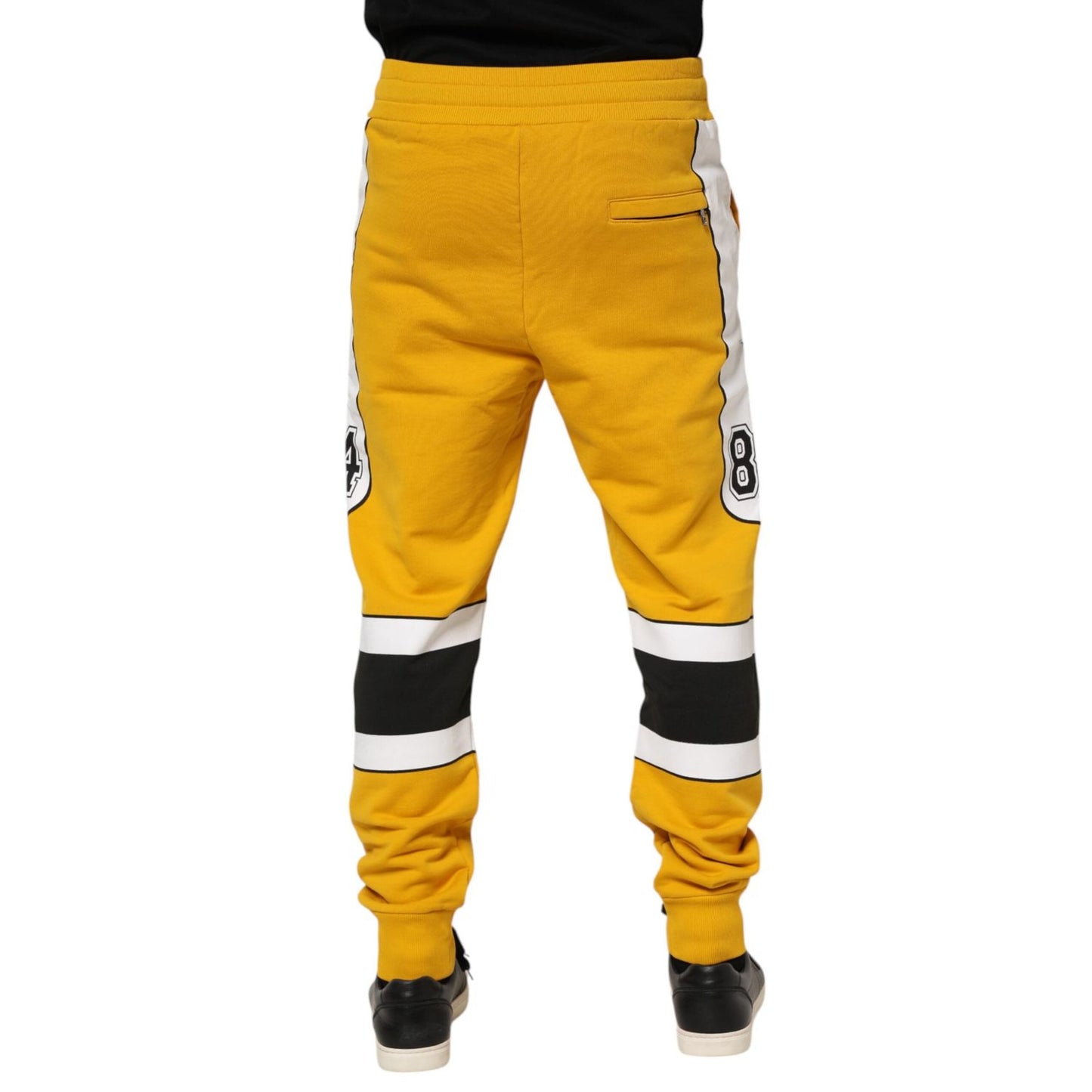 Dolce & Gabbana Yellow Printed Drawstring Jogger Pants PAN76376-46