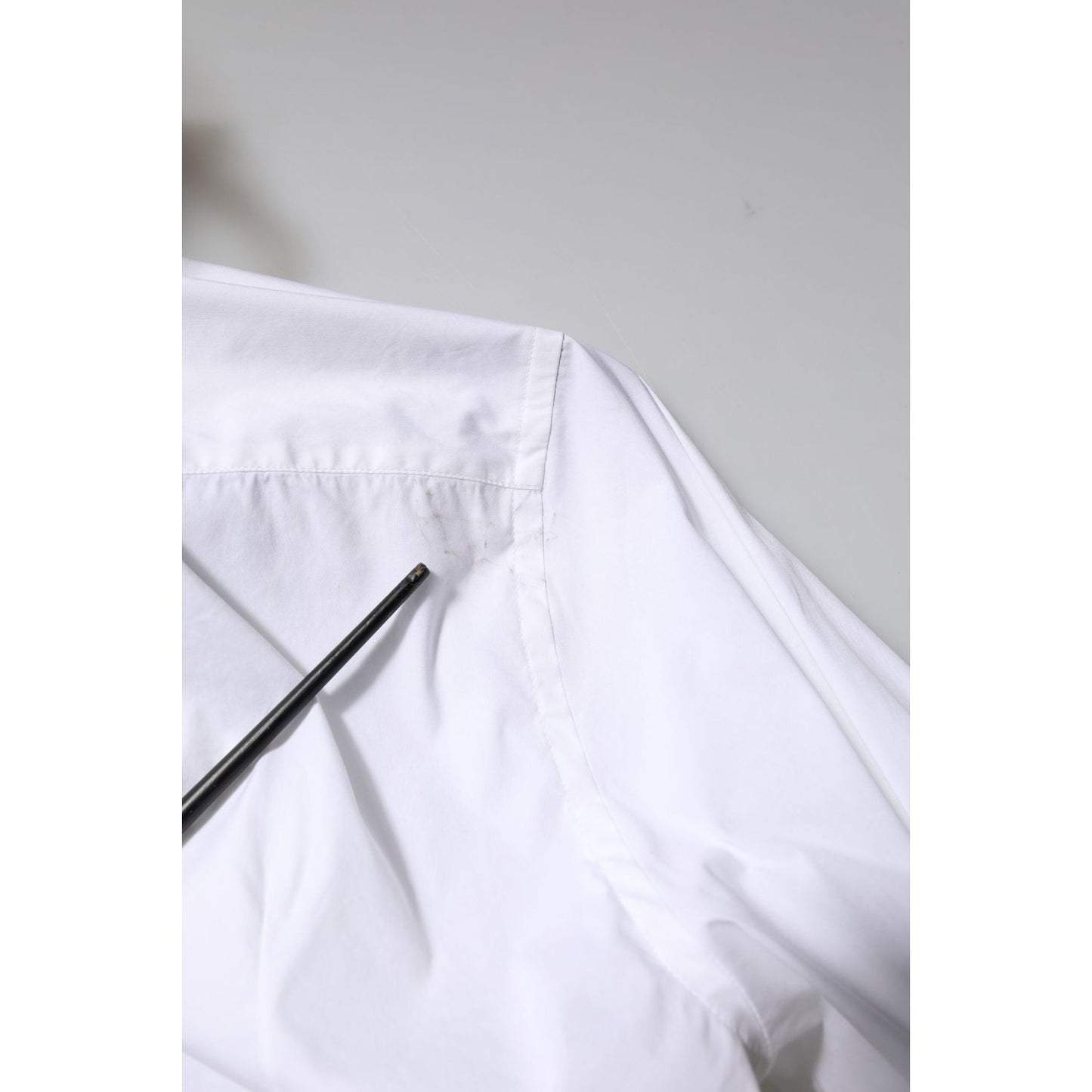 Dolce & Gabbana White Cotton GOLD Long Sleeves Formal Shirt TSH90579-39