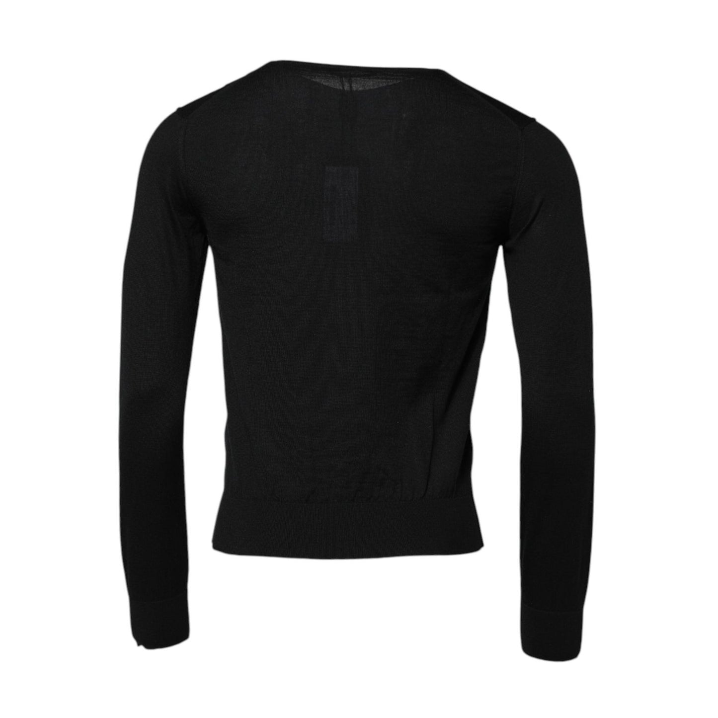 Dolce & Gabbana Black Cashmere Crew Neck Long Sleeves T-shirt TSH906967-46