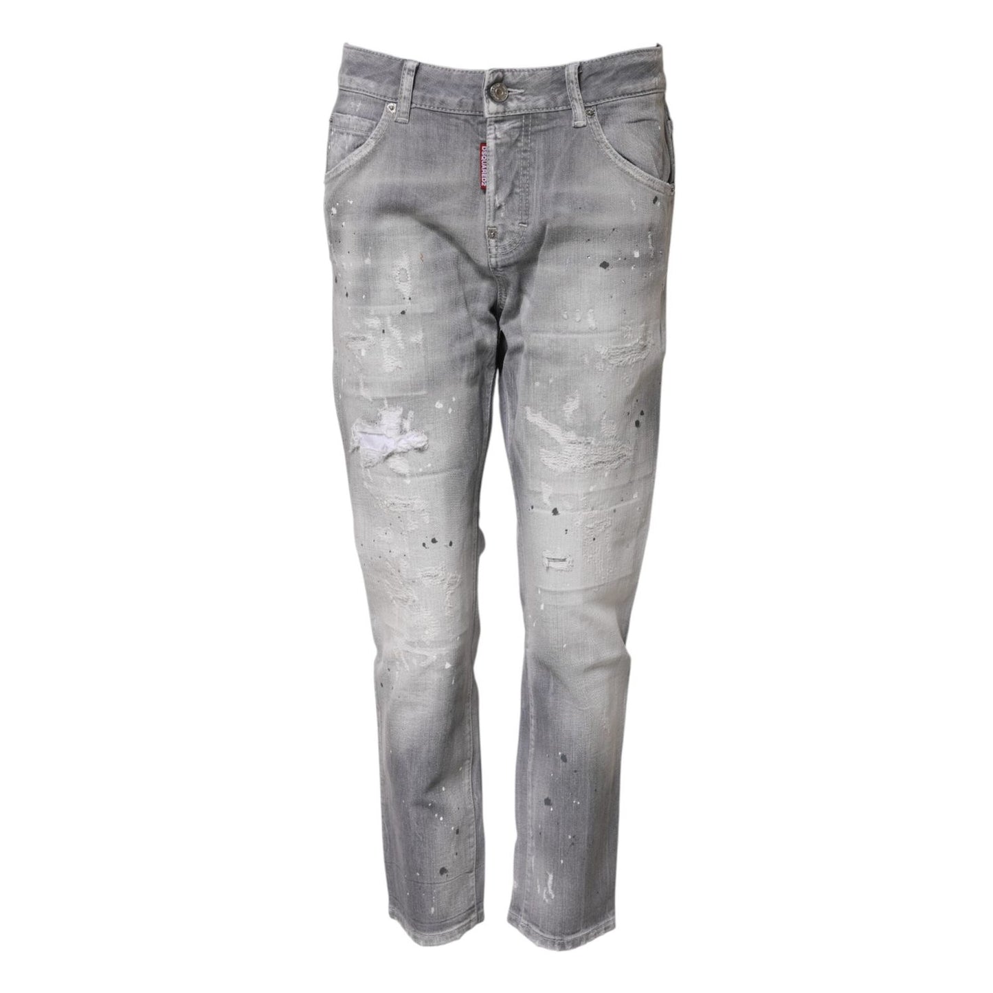 Dsquared² Gray Washed Mid Waist Tapered Jeans PAN74487-38