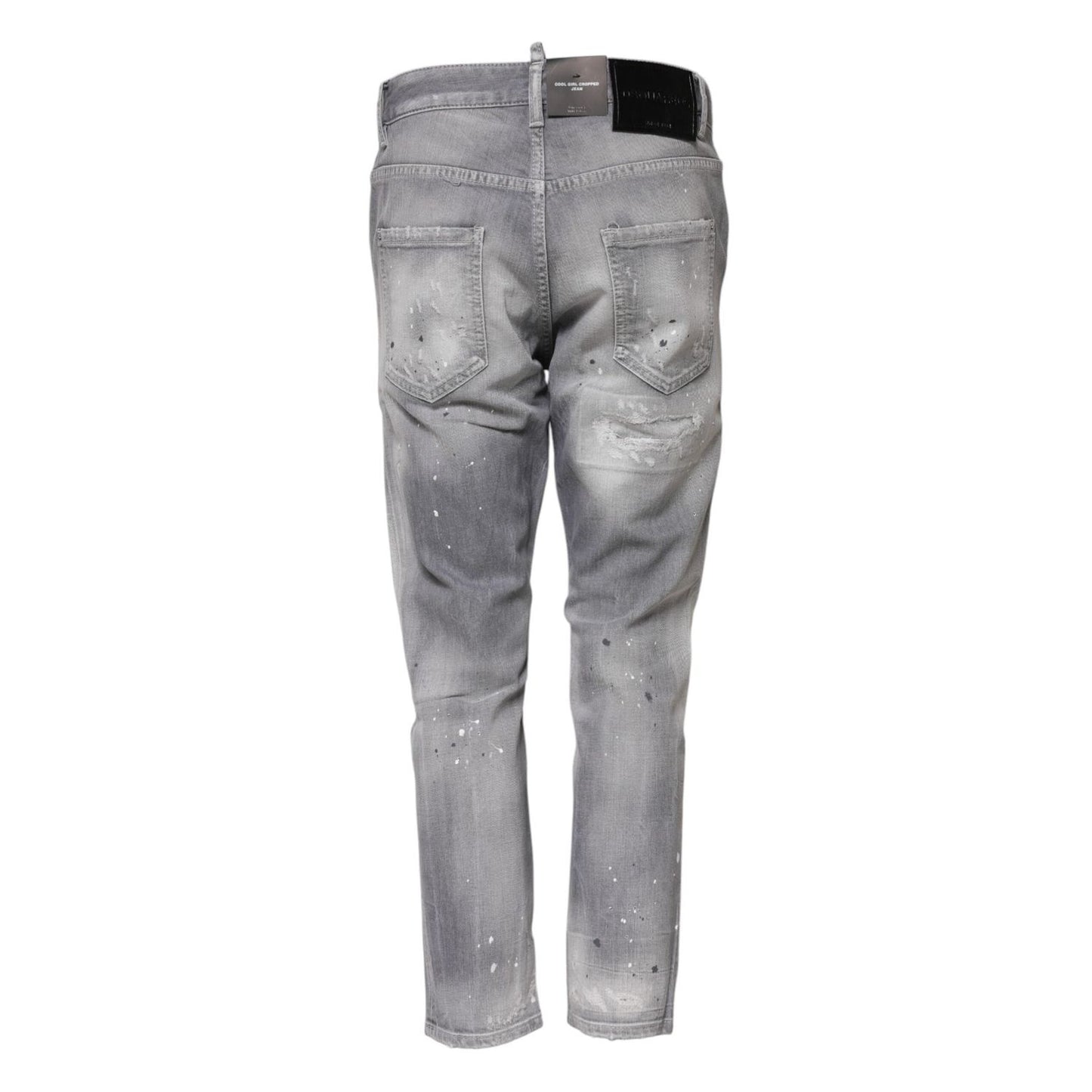 Dsquared² Gray Washed Mid Waist Tapered Jeans PAN74487-38