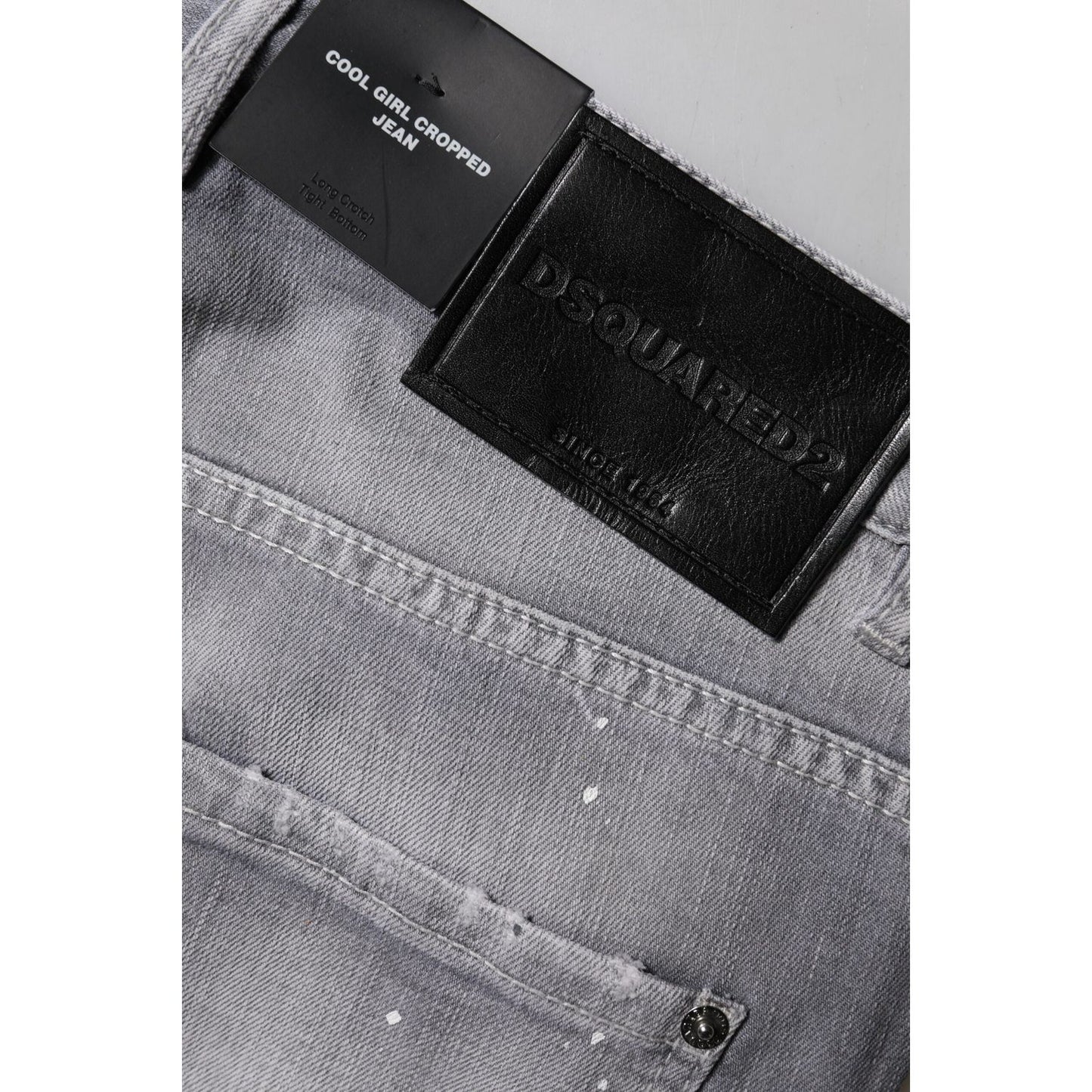 Dsquared² Gray Washed Mid Waist Tapered Jeans PAN74487-38