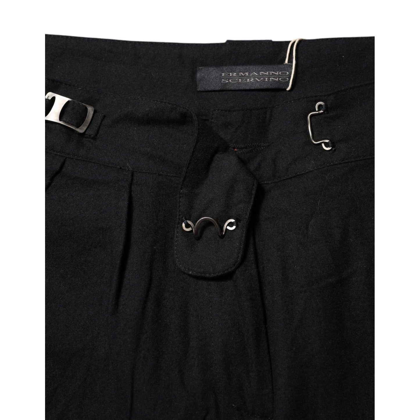 Ermanno Scervino Black Straight Fit High Waist Pants PAN74831-40
