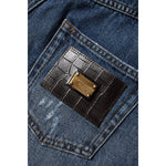 Dolce & Gabbana Blue Cotton Tattered Denim Bermuda Shorts PAN75111-40