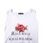 Dolce & Gabbana White Cotton Printed Sleeveless Round Neck Top TSH90701-38