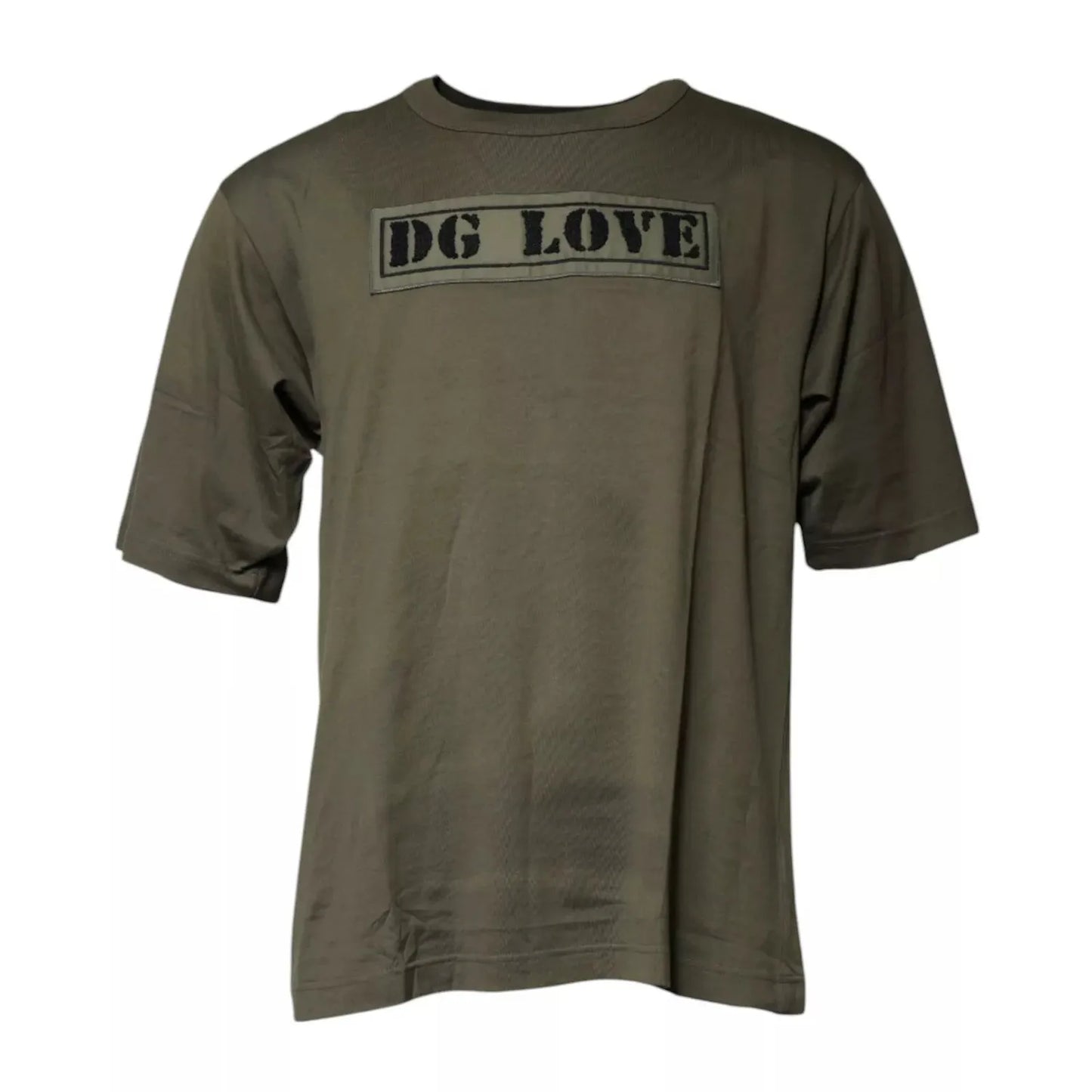 Dolce & Gabbana Army Green DG Love Cotton Crew Neck T-shirt TSH87689-48
