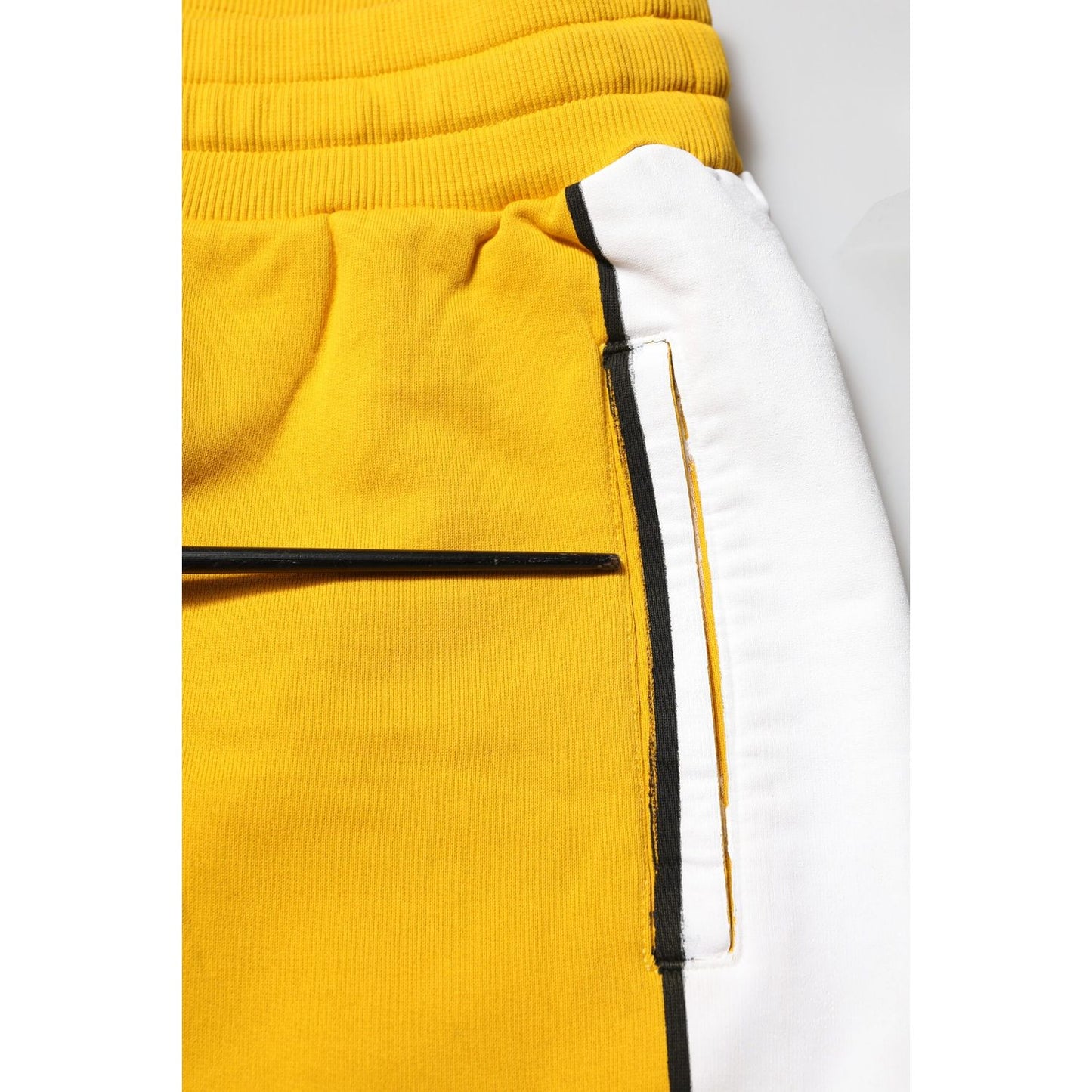 Dolce & Gabbana Yellow Cotton Printed Sweatpants Jogger Pants PAN76387-50