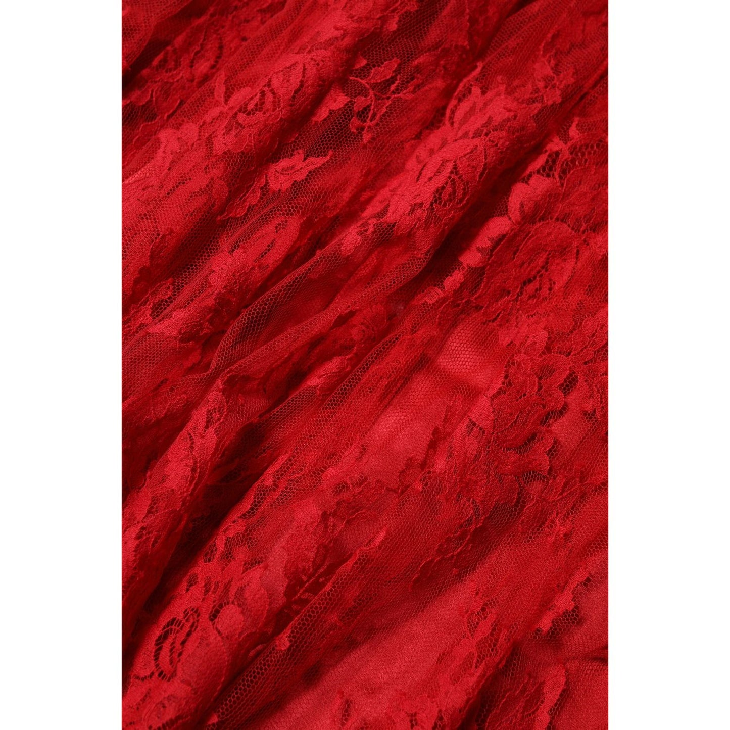 Dolce & Gabbana Red Cotton Floral Lace A-line Long Maxi Skirt SKI2139-44