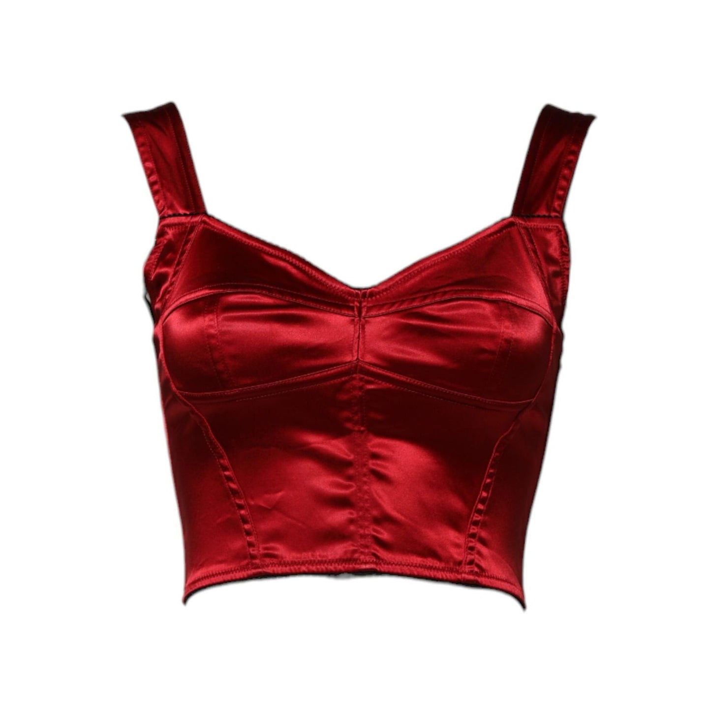 Dolce & Gabbana Red Bustier Sleeveless Corset Cropped Top TSH87617-38