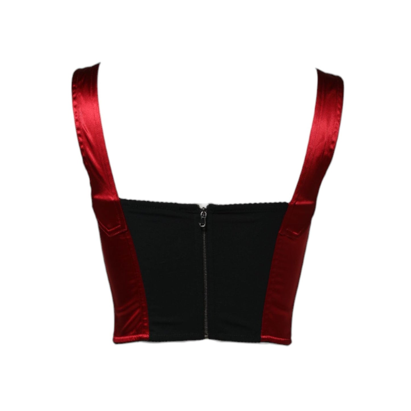 Dolce & Gabbana Red Bustier Sleeveless Corset Cropped Top TSH87617-38