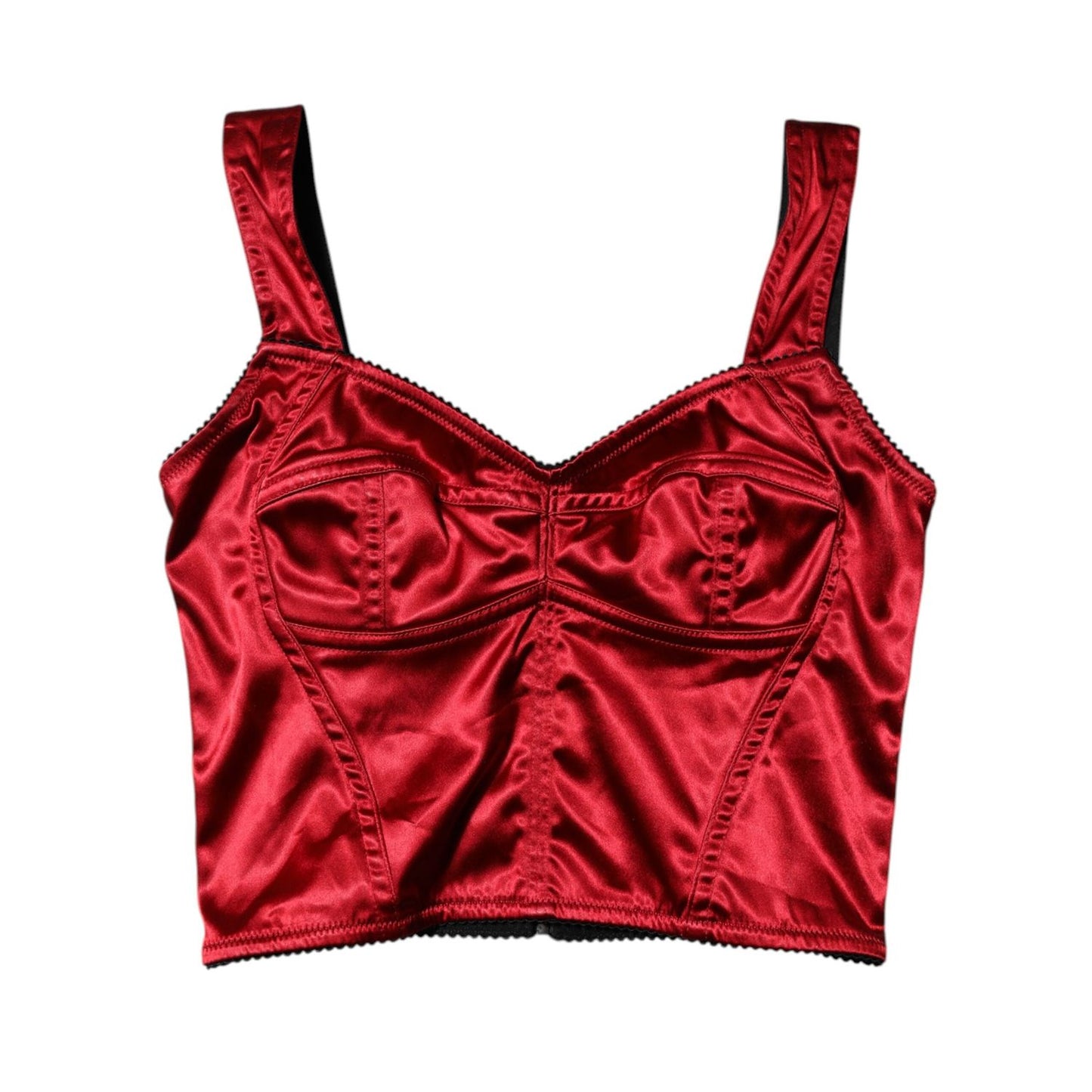 Dolce & Gabbana Red Bustier Sleeveless Corset Cropped Top TSH87617-38