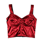 Dolce & Gabbana Red Bustier Sleeveless Corset Cropped Top TSH87617-38