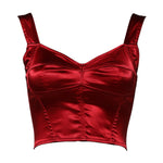 Dolce & Gabbana Red Bustier Sleeveless Corset Cropped Top TSH87617-38