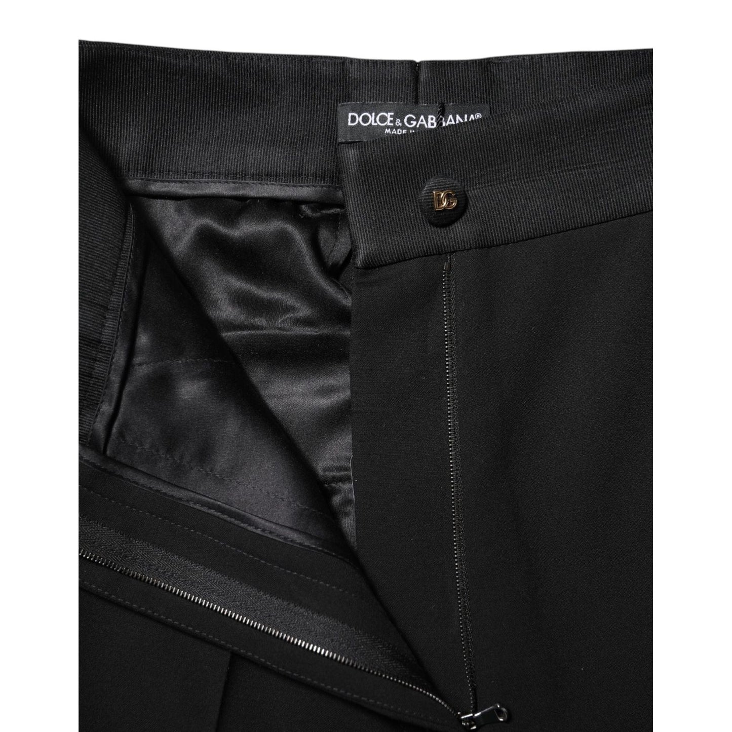 Dolce & Gabbana Black Wool High Waist Skinny Pants PAN74974-40