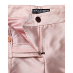 Dolce & Gabbana Pink Satin High Waist Tapered Pants PAN75123-36