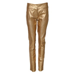 Dolce & Gabbana Metallic Gold High Waist Skinny Trouser Pants PAN75553-40