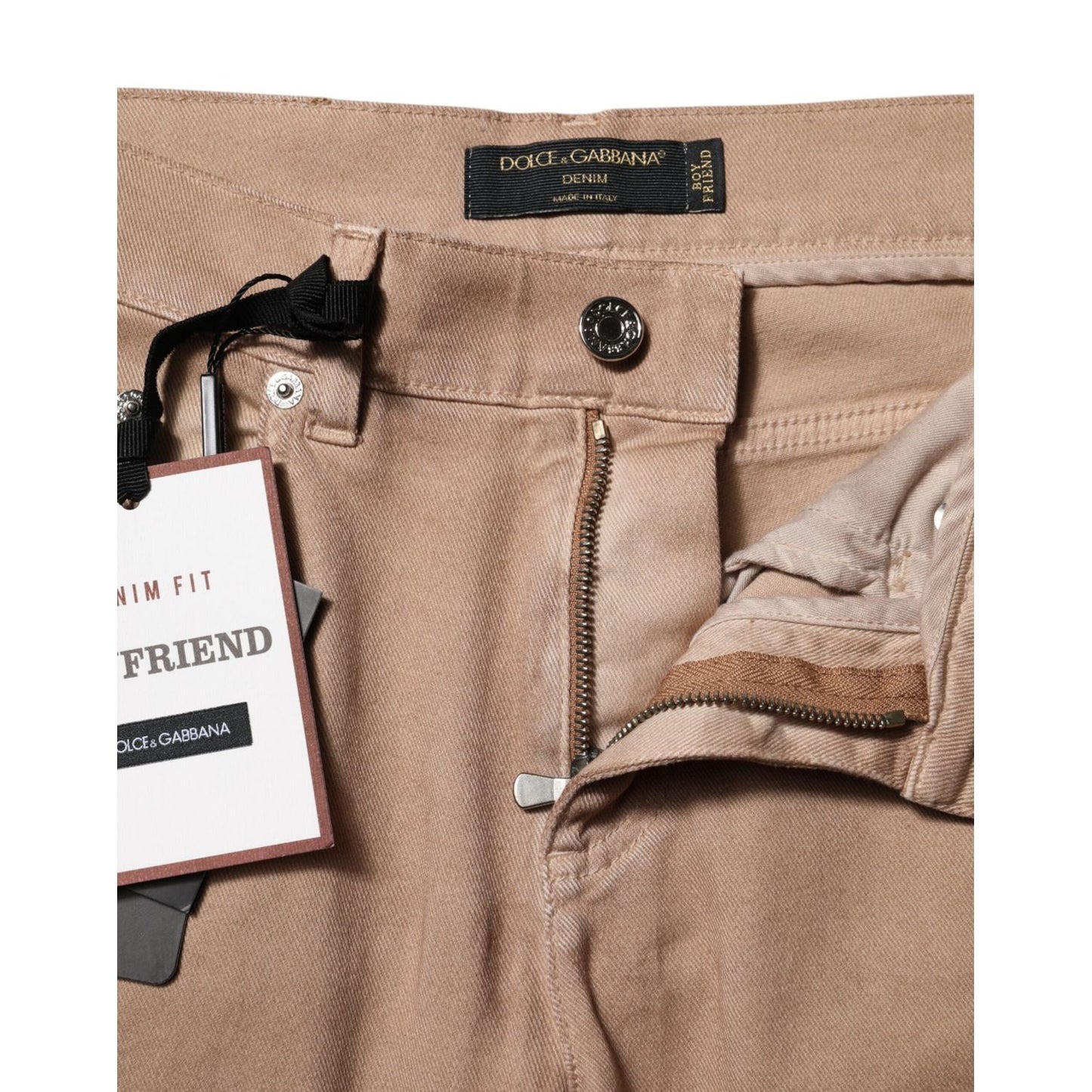 Dolce & Gabbana Brown Cotton Boyfriend Denim Trousers Jeans PAN75629-38