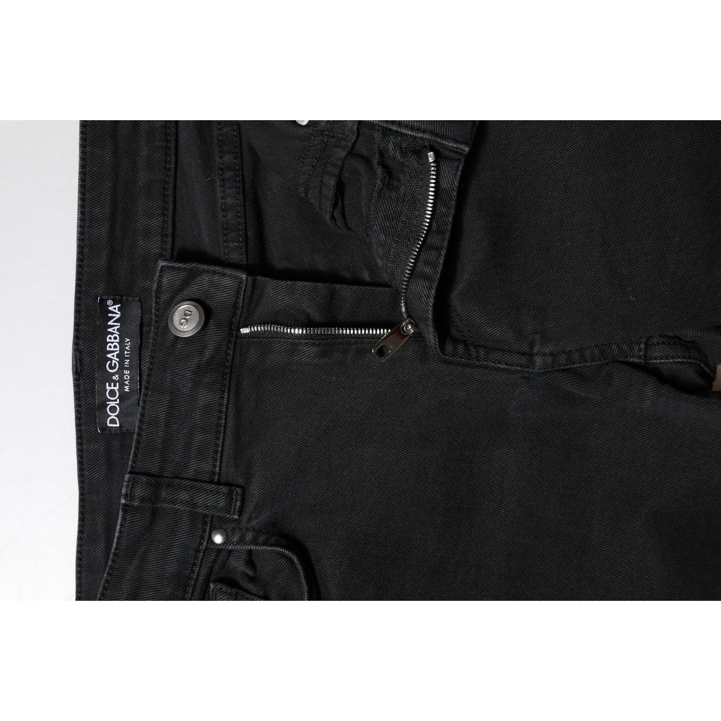 Dolce & Gabbana Black Cotton Mid Waist Skinny Denim Jeans PAN75688-38