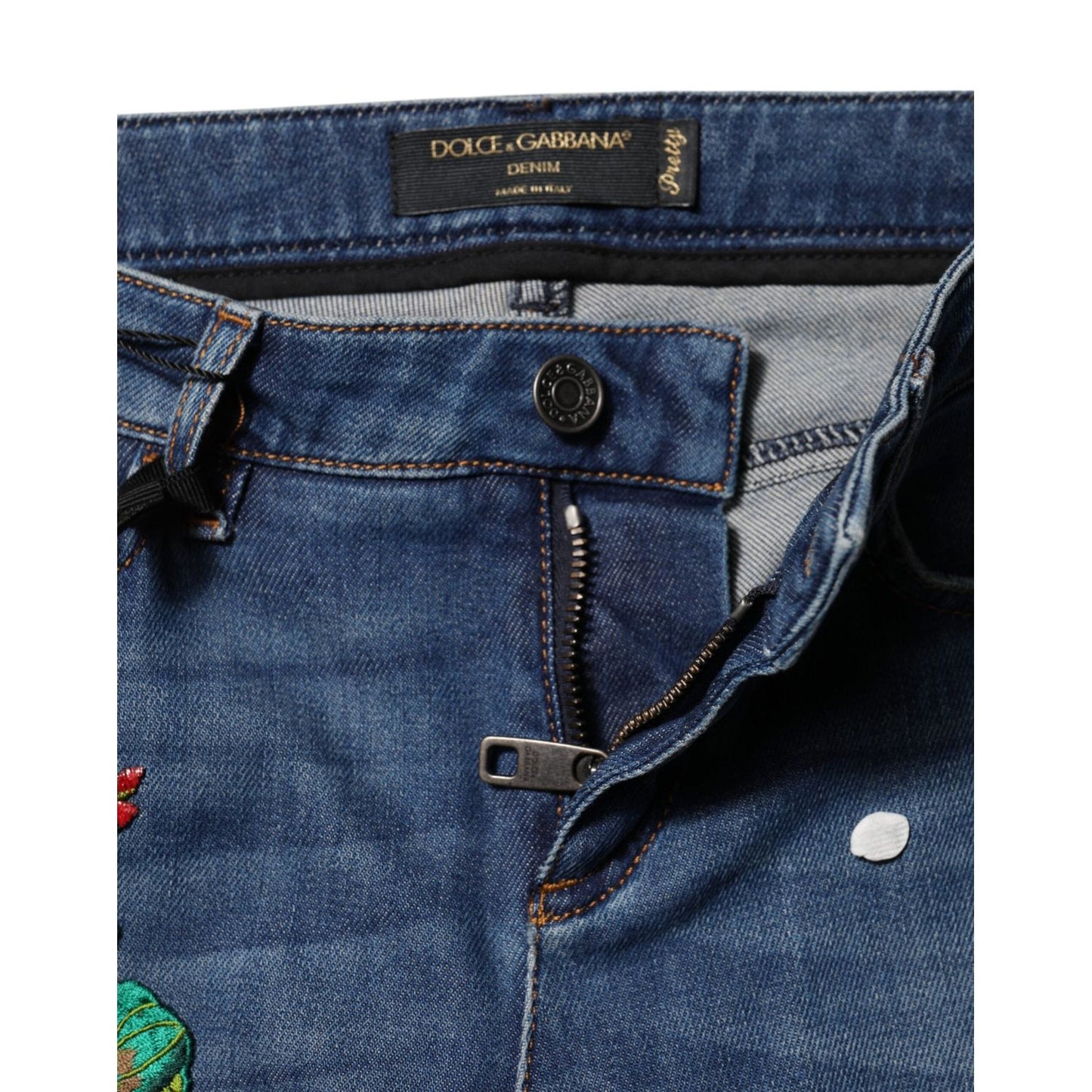 Dolce & Gabbana Blue Cotton Low Waist Skinny Denim Jeans PAN75967-36