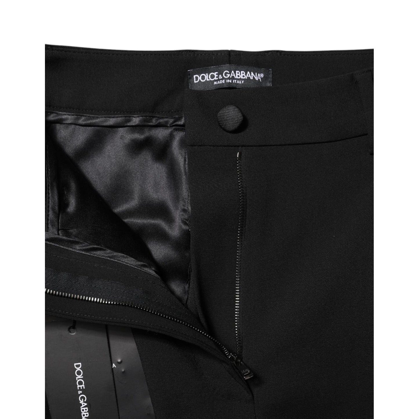 Dolce & Gabbana Black Wool High Waist Formal Pants PAN75994-38