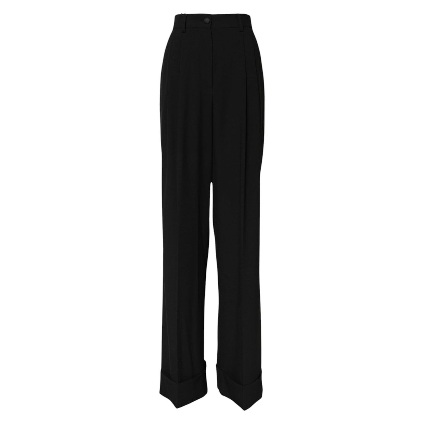 Dolce & Gabbana Black Wool High Waist Formal Pants PAN75994-38