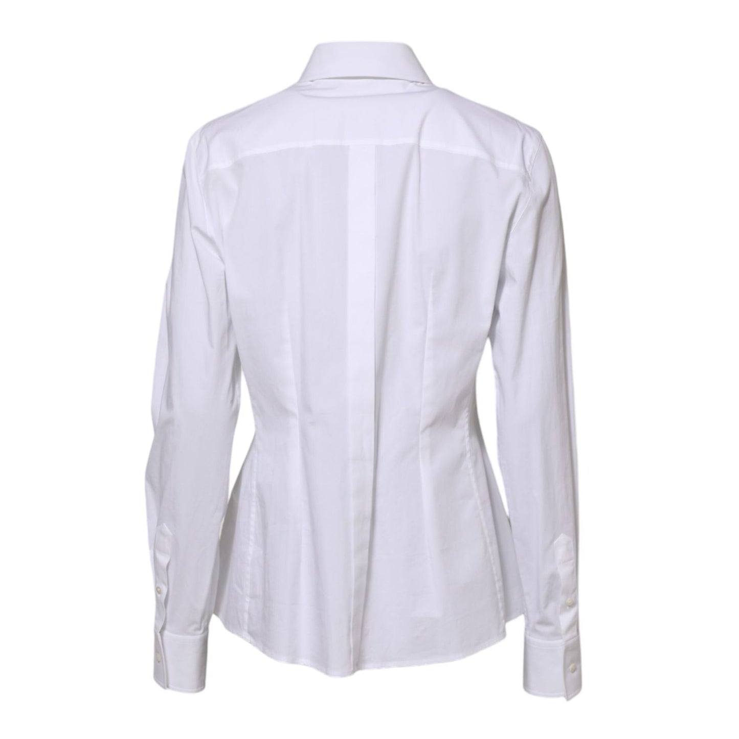 Dolce & Gabbana White Cotton Long Sleeves Collared Shirt Top TSH86536-36