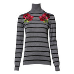 Dolce & Gabbana Gray Floral Embroidery Pullover Sweater TSH86606-36