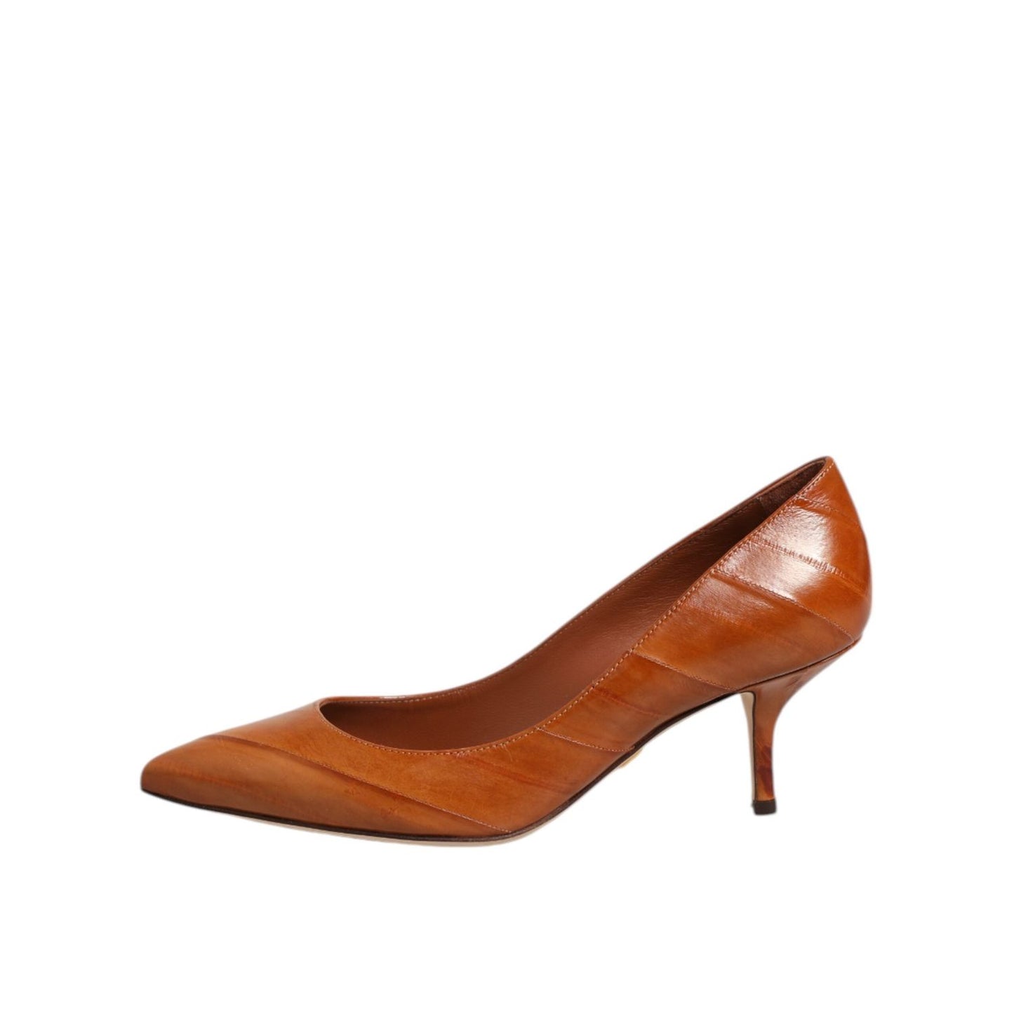Dolce & Gabbana Brown Leather Stiletto Heel Pumps Shoes LA12632-36