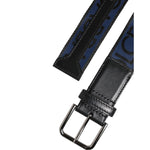Dolce & Gabbana Blue Black Polyester Metal Buckle Belt BEL9479-100