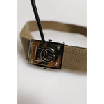 Dolce & Gabbana Military Green Nylon Logo Metal Buckle Belt BEL9489-95