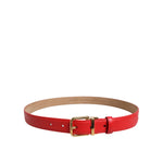 Dolce & Gabbana Red Leather Gold Metal Buckle Cintura Belt WMB524-80